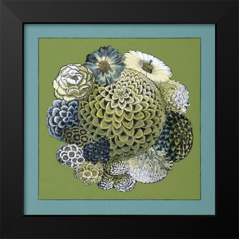 Small Celadon Bouquet III Black Modern Wood Framed Art Print by Zarris, Chariklia