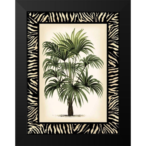 Small Palm in Zebra Border I Black Modern Wood Framed Art Print by Vision Studio