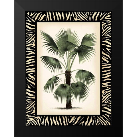 Small Palm in Zebra Border II Black Modern Wood Framed Art Print by Vision Studio