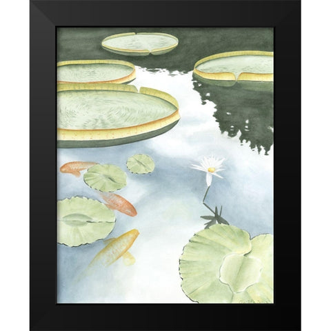 Koi Reflection I Black Modern Wood Framed Art Print by Zarris, Chariklia