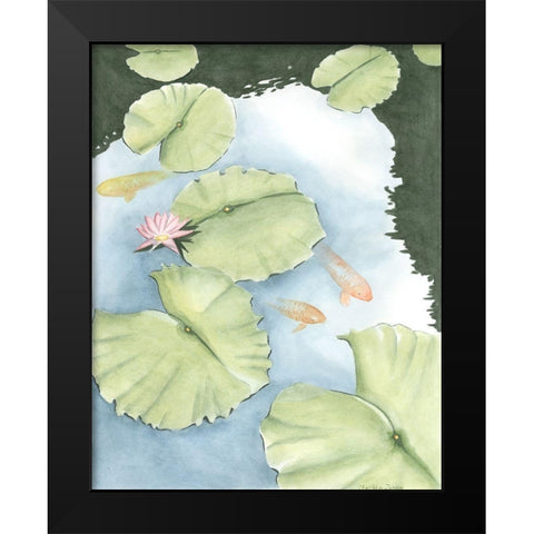 Koi Reflection II Black Modern Wood Framed Art Print by Zarris, Chariklia