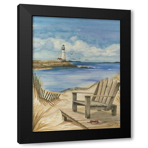Lighthouse View I Black Modern Wood Framed Art Print by Throckmorton, Jay