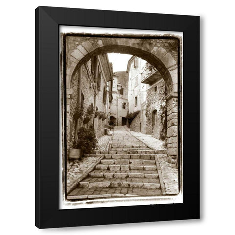 Village Passageway Black Modern Wood Framed Art Print with Double Matting by DeNardo, Laura