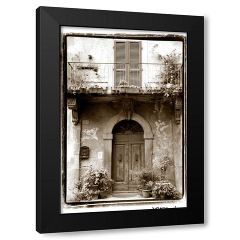 Graceful Welcome Black Modern Wood Framed Art Print by DeNardo, Laura