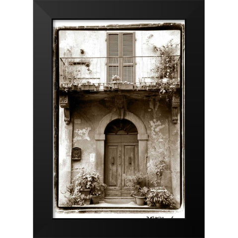 Graceful Welcome Black Modern Wood Framed Art Print by DeNardo, Laura