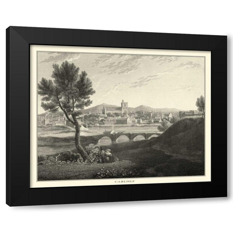 Carlisle Castle Black Modern Wood Framed Art Print by J. Greig