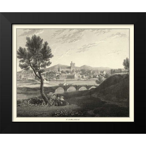 Carlisle Castle Black Modern Wood Framed Art Print by J. Greig