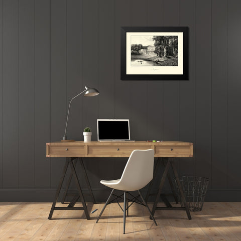 View of Frogmore Black Modern Wood Framed Art Print by Hakewill, James