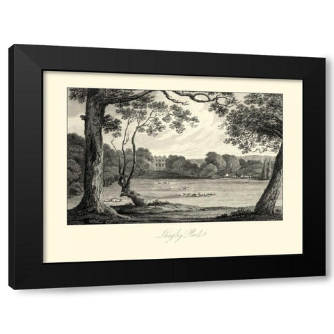 View of Langley Park Black Modern Wood Framed Art Print by Hakewill, James
