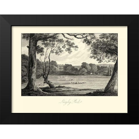 View of Langley Park Black Modern Wood Framed Art Print by Hakewill, James