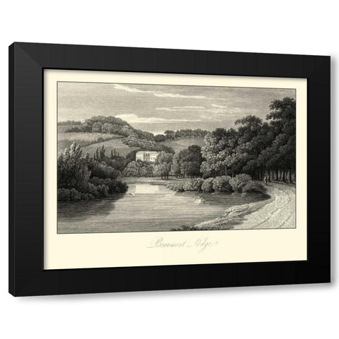 View of Beaumont Lodge Black Modern Wood Framed Art Print by Hakewill, James