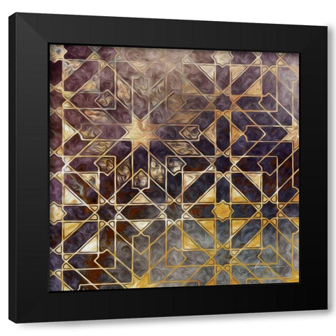 Mystic Tiles I Black Modern Wood Framed Art Print with Double Matting by Burghardt, James