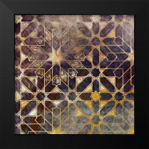 Mystic Tiles I Black Modern Wood Framed Art Print by Burghardt, James