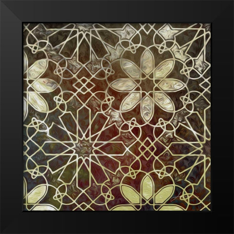 Mystic Tiles II Black Modern Wood Framed Art Print by Burghardt, James