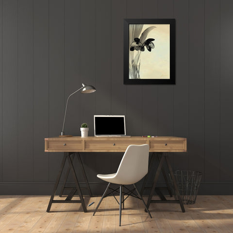 Orchid Blush Panels I Black Modern Wood Framed Art Print by Burghardt, James
