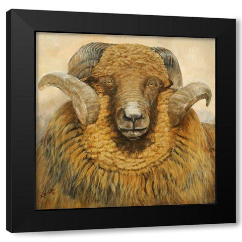 Pharaoh Black Modern Wood Framed Art Print with Double Matting by Winkler, Kathy