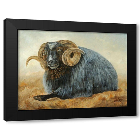 Baa Baa Black Sheep Black Modern Wood Framed Art Print with Double Matting by Winkler, Kathy