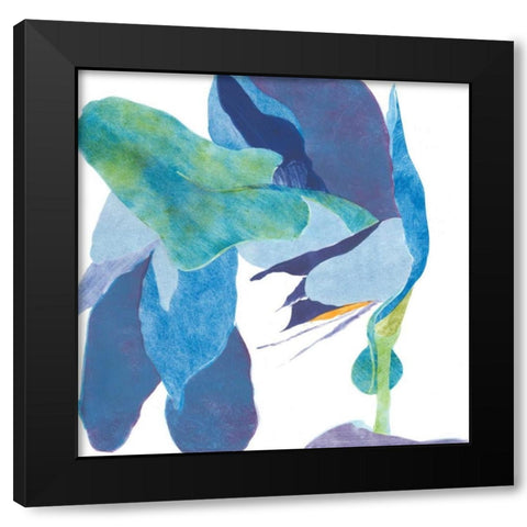 Surprise Indigo I Black Modern Wood Framed Art Print with Double Matting by Roth, Carolyn