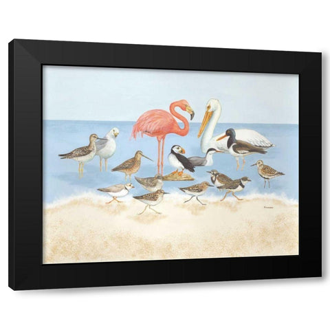 Seabird Summit Black Modern Wood Framed Art Print by Russell, Wendy