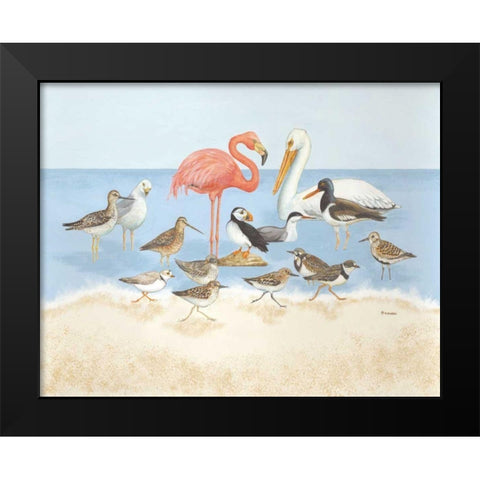 Seabird Summit Black Modern Wood Framed Art Print by Russell, Wendy