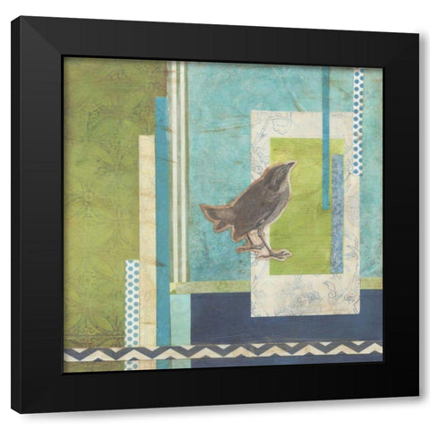 Avian Scrapbook II Black Modern Wood Framed Art Print with Double Matting by Vess, June Erica