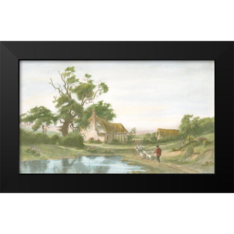 When Evening Shadows Fall Black Modern Wood Framed Art Print by Walker, Henry G.