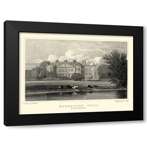 Markeaton Hall Black Modern Wood Framed Art Print by Neale, J.P.