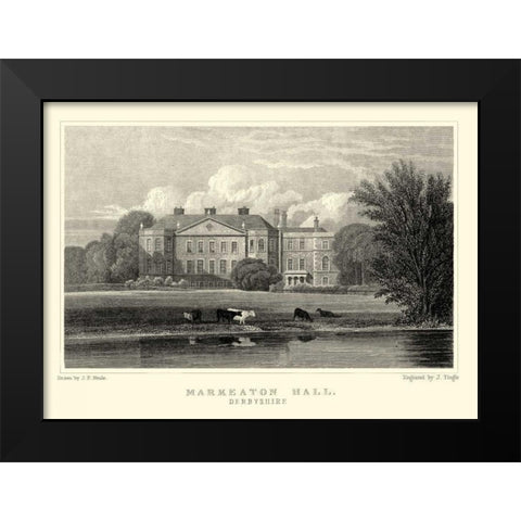 Markeaton Hall Black Modern Wood Framed Art Print by Neale, J.P.