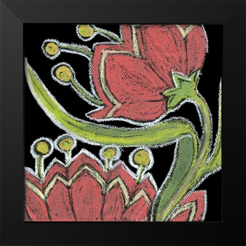 Flower Song IV Black Modern Wood Framed Art Print by Choate, Lisa