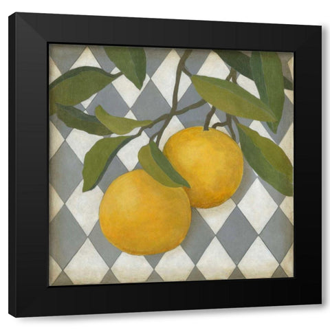 Fruit and Pattern IV Black Modern Wood Framed Art Print by Meagher, Megan