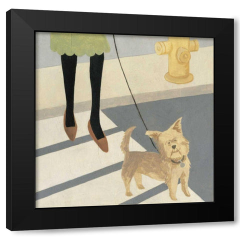 City Dogs I Black Modern Wood Framed Art Print with Double Matting by Meagher, Megan