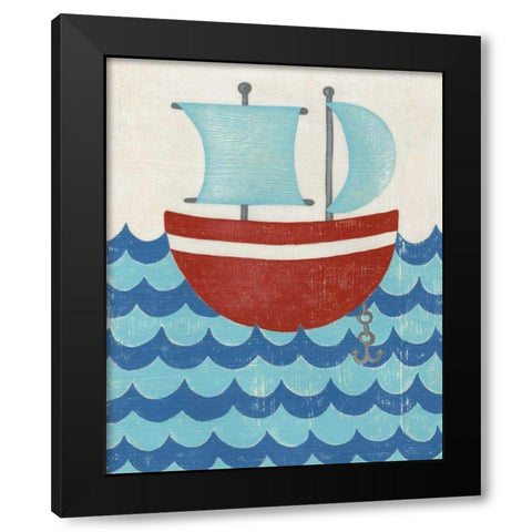 Trumans Voyage I Black Modern Wood Framed Art Print with Double Matting by Zarris, Chariklia