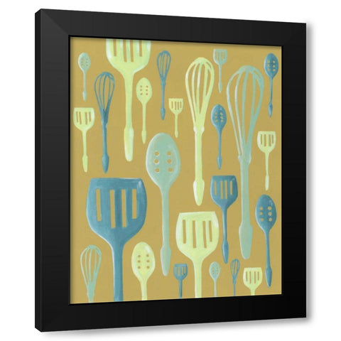 Spring Cutlery I Black Modern Wood Framed Art Print with Double Matting by Lam, Vanna