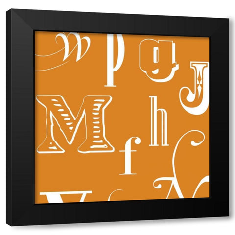 Fun With Letters II Black Modern Wood Framed Art Print by Vision Studio