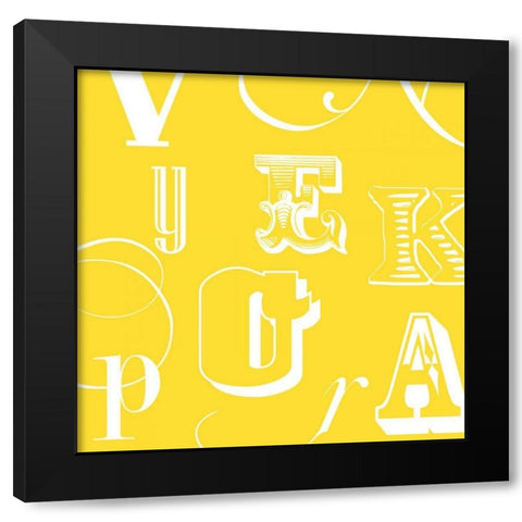 Fun With Letters IV Black Modern Wood Framed Art Print by Vision Studio