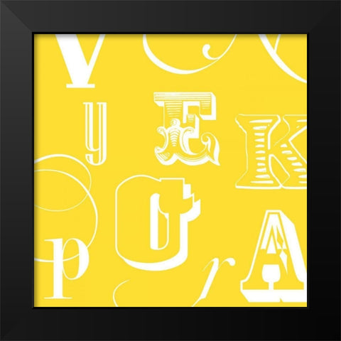 Fun With Letters IV Black Modern Wood Framed Art Print by Vision Studio