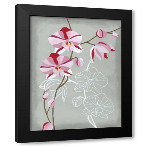 Floral Echo I Black Modern Wood Framed Art Print by Lam, Vanna