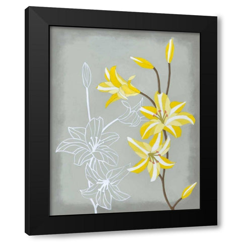 Floral Echo II Black Modern Wood Framed Art Print by Lam, Vanna