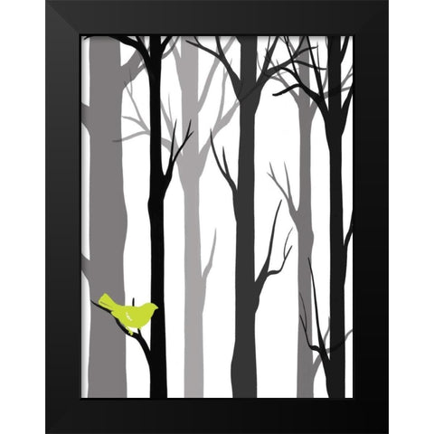 Forest Silhouette I Black Modern Wood Framed Art Print by Vess, June Erica