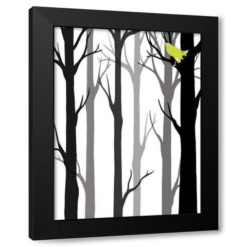 Forest Silhouette II Black Modern Wood Framed Art Print with Double Matting by Vess, June Erica