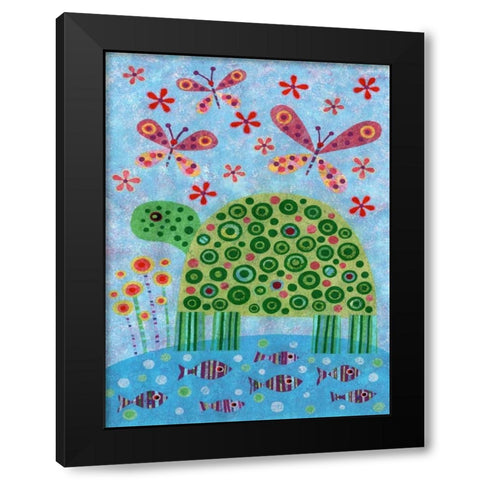 Turtle Pond Black Modern Wood Framed Art Print by Conway, Kim