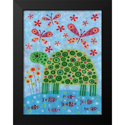 Turtle Pond Black Modern Wood Framed Art Print by Conway, Kim