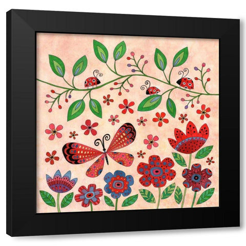 Garden Day Black Modern Wood Framed Art Print with Double Matting by Conway, Kim