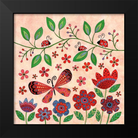 Garden Day Black Modern Wood Framed Art Print by Conway, Kim