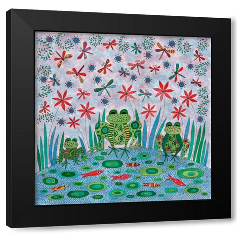Frog Pond Black Modern Wood Framed Art Print with Double Matting by Conway, Kim