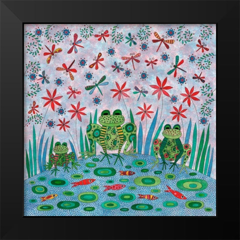 Frog Pond Black Modern Wood Framed Art Print by Conway, Kim