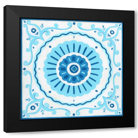 Folk Tile IV Black Modern Wood Framed Art Print with Double Matting by Vess, June Erica