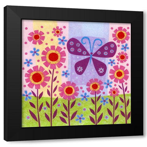 Butterfly Meadow Black Modern Wood Framed Art Print with Double Matting by Conway, Kim