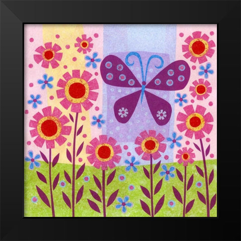 Butterfly Meadow Black Modern Wood Framed Art Print by Conway, Kim