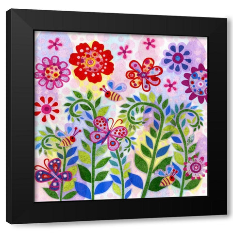 Buzzin Around Black Modern Wood Framed Art Print by Conway, Kim